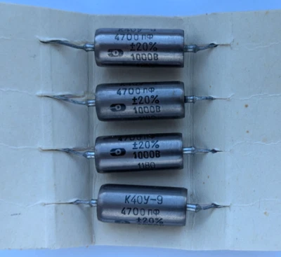 Condensador de audio PIO papel en aceite 4700pF 1000V K40Y-9 K40U-9 emparejado 4 piezas Foto 1 de 4