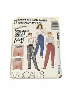 Vintage McCall's 5482 Perfect Pull On Pants Palmer Pletsch Sz 18 Uncut Pattern - Picture 1 of 2
