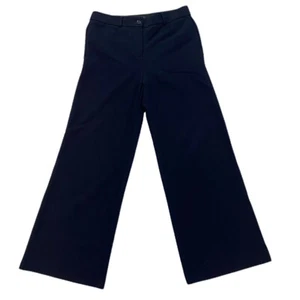 Loft Womens Size 10 Trouser Navy Blue Wide Leg Pants Slacks Office Attire - Picture 1 of 11