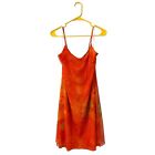 MARIA GABRIELLE New York Mini Slip Dress Size XL Bright Orange Floral Mesh