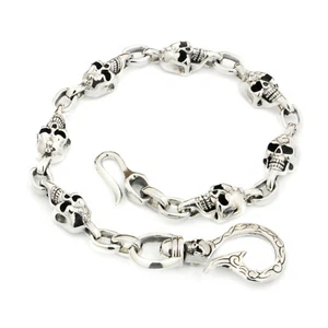 925 Sterlingsilber Schädel Haken Schlüsselanhänger Punk Geldbörse Kette zum Selbermachen Zubehör 9T014D - Bild 1 von 25