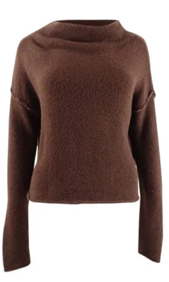 Suéter feminino Free People San Vincente pescoço funil casca de bétula marrom M - Imagem 1 de 4