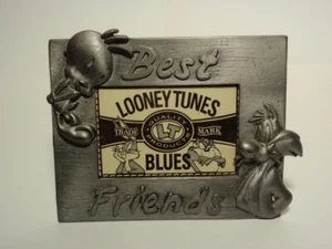 Pewter Looney Tunes Tweety & Sylvester Best Friends Picture Photo Frame *As-Is* - Picture 1 of 10
