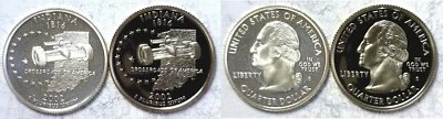 2002-S Indiana Statehood Quarter Silver & Clad Proofs 2 Coin Set - Image 1 of 3