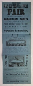 Ex RARE Norwich NY Fair of the Chenango Co Agricultural Society Poster c1892 - Picture 1 of 12