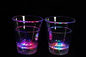 Set of 2 Light Up MultiColor LED Shot Glasses- Fast USA Shipping! - Picture 1 of 2