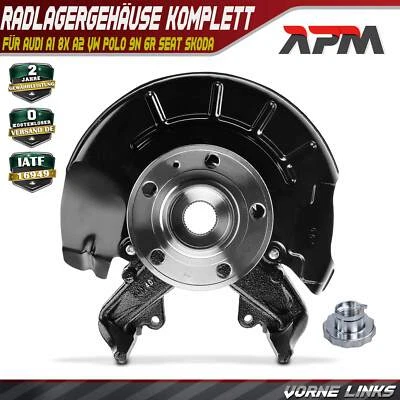 Radlagergehäuse Komplett Vorne Links für Audi A1 8X A2 VW Polo 9N 6R Seat Skoda - Bild 1 von 4