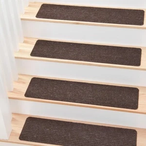 8" X 30" NonSlip Carpet Stair Treads Safety Rug Indoor Runner Kids Elders New - Picture 1 of 6