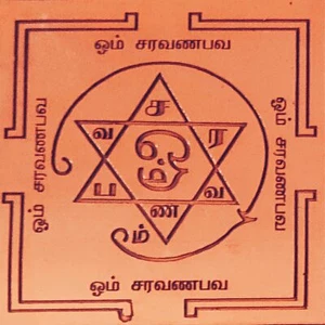 Saravana Bhava Yantra Small Size 2x2 Inches Copper Yantra 1 Piece - Picture 1 of 5