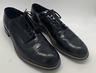 Stacy Adams Cap Toe Oxford Croc Print Leather Shoes Black 9.5 EE 2E Wide