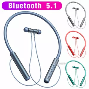 Bluetooth Neckband Wireless Sport Earbuds For Samsung S24 S23 Ultra S10 S9 S8 - Picture 1 of 40