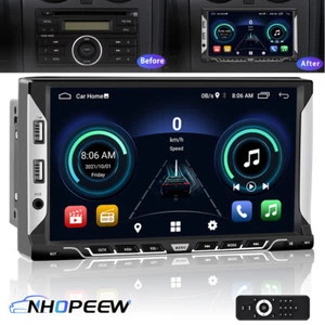 7" Double 2DIN Android 11 Car Stereo Radio Touchscreen GPS Navi WIFI 6*USB RDS - Picture 1 of 16