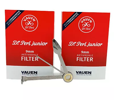 raupir Set 2 x 100 Filter Vauen Dr.Perl Junior Pfeifenbesteck Pfeifenstopfer - Bild 1 von 4