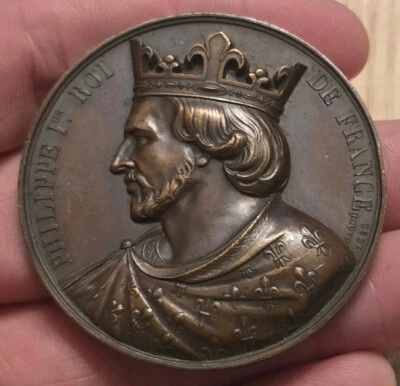 French Historical Bronze Medal Philippe I, 39th King of France (1053-1108) - Image 1 of 2