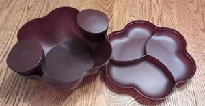 TUPPERWARE HOLIDAY Chip’N Dip/Salad/Punch/6 Pc Set Sparkling Merlot Nice USA - Picture 1 of 17
