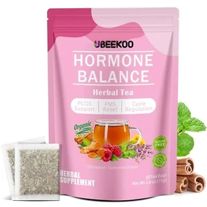 Té de equilibrio hormonal UBEEKOO para mujeres, té de hierbas orgánico con frambuesa roja Lea - Imagen 1 de 6