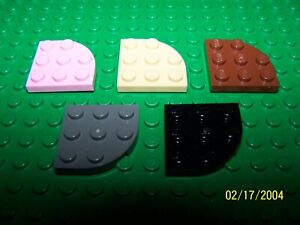 Lego 3x3 Plate Curved Corner Qty 4 (30357) - Pick Your Color