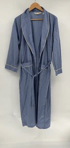 Victoria's Secret Robe Country Style Women Size XS Small Blue Long Plaid Belted - Picture 1 of 12