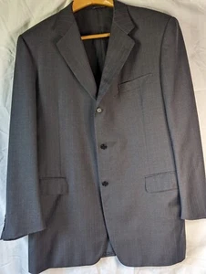 Canali Size 46L Gray Pinstripe 3 Button Super 120s Sport Coat - 100% Wool - Flaw - Picture 1 of 13