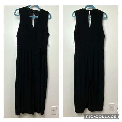 Mono relajado Sandra Darren para mujer cuello en V sin mangas pierna ancha talla grande nuevo Foto 1 de 4