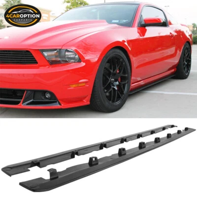 Fits 10-14 Ford Mustang Side Skirts Rocker Panel Extension Lip PU Foto 1 de 4
