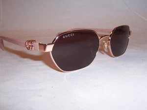 NEW GUCCI SUNGLASSES GG 1593S 003 GOLD PINK/VIOLET 56MM  AUTHENTIC 1593 - Picture 1 of 8