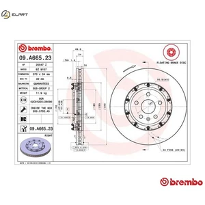 2x BRAKE DISC 09.A665.23 FOR CADILLAC CTS/Sport/Wagon CHEVROLET LSA 6.2L 8cyl - Picture 1 of 10