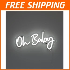 Trendy Oh Baby Neon Wall Sign - 16.5" LED Decor for Celebrations and Events - Picture 1 of 8