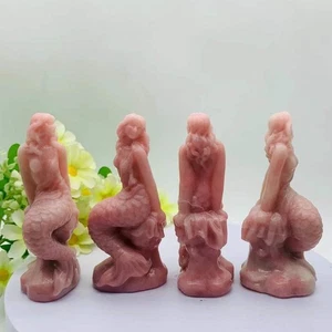 1 pieza Natural Ópalo Rosa Cuarzo Tallado Sirena Calavera Cristal Reiki Gema Curativa Regalo - Imagen 1 de 5