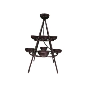 Black Metal 9 Votive Tea Light Tree Candelabra Pyramid Tripod Candle Holder - Picture 1 of 10