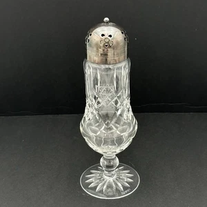USF&G Waterford Kristall Zuckerstreuer Diamant/Sternschliff Silber Platte Kappe 8" - Bild 1 von 5
