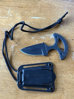 Gerber Ghost Strike Punch Knife Neck Used Black Small - Image 1 of 4