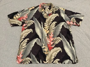 Tommy Bahama Silk Floral Button Up Hawaiian Shirt Mens Size Large - Picture 1 of 7