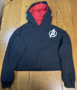 Womens Her Universe Hot Topic Marvel Avengers Black Widow Cropped Hoodie Small - Picture 1 of 5
