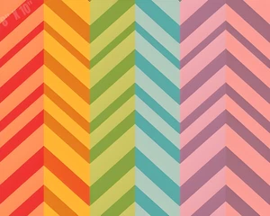 Color-Blocked Chevron Stripes Pop Art 8X10 Print - Picture 1 of 1