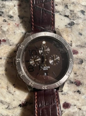 Nixon 48-20 Chrono Leather Brown Watch - Image 1 of 4