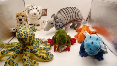 Vintage Lot 7 K & M Species Survival Collection Plush Animals 6-16” Frog Tiger + - Image 1 of 4