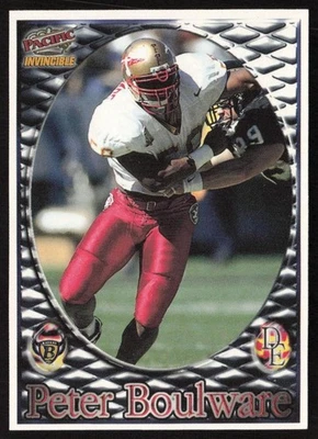 1997 Pacific Invincible Smash Mouth Peter Boulware #58 Rookie Ravens - Image 1 of 2