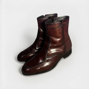 Vintage Florsheim Midtown High Fidelity Men Brown Zipper Boot Size (9-D) - Picture 1 of 7