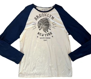 RALPH LAUREN DENIM & SUPPLY INDIAN CHIEF BROOKLYN T-SHIRT MENS XL BASEBALL TEE - Picture 1 of 7