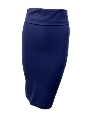 XS Wolford Falda Lápiz Elástica Cintura Alta Azul Marino Plegable Foto 1 de 4