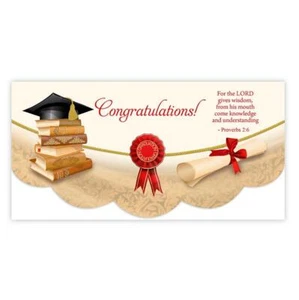 Money Holder Card Graduation Size 6.5in x 3.5in Pack of 12 - Picture 1 of 1
