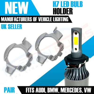 2x H7 LED HEADLIGHT BULB ADAPTERS RETAINERS HOLDERS A3 A4 BULB HOLDER B4 - Image 1 of 4