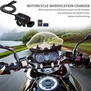 12-24V DC Motocicleta Barco a USB-A/C QC3.0 PD Carga Rápida Manillar Teléfono GPS - Imagen 1 de 7