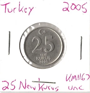 Moneda Türkiye 25 Kurus 2005 KM1167 - Imagen 1 de 1