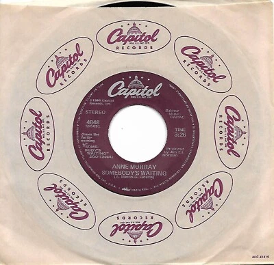 Anne Murray, Somebody's Waiting/Lucky Me, 45 VG++ 1980 Capital Foto 1 de 2