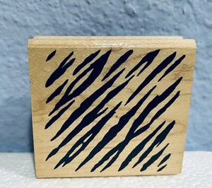 Zebra Stripes stampa animalier timbro in gomma montato su legno Rubber Stampede NUOVO - Foto 1 di 4