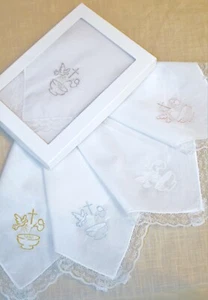 cotton baby christening/baptism robe/handkerchief. szatka do chrztu - Picture 1 of 1