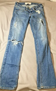 Pantalones de mezclilla HOLLISTER ajustados azules desgastados elásticos ~ para mujer OS cintura 24 largo 31 - Imagen 1 de 8