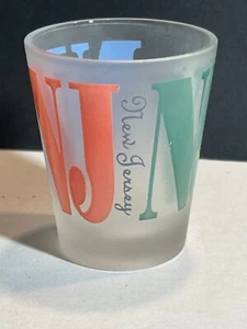 VINTAGE- very cool NEW JERSEY -frosted Standard SHOT GLASS - Picture 1 of 3